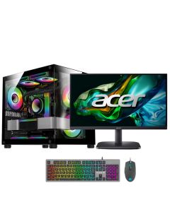 Cpu Gamer Amd Ryzen 5 5500 16gb Nvme 1tb Rx6600 Monitor 27