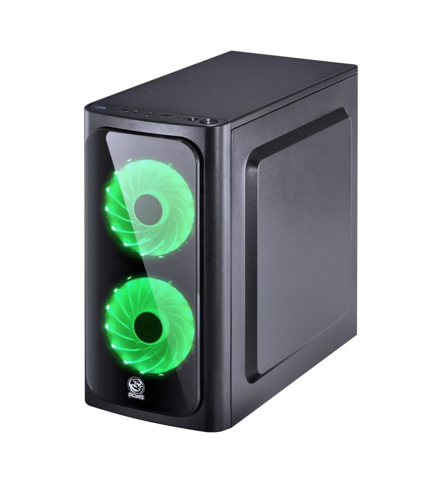GABINETE VENUS 2 FANS LED VERDE LATERAL ACRÍLICO 1